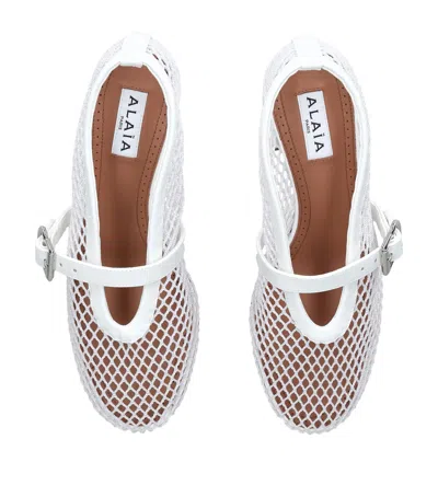 Alaïa 55 Leather-trimmed Mesh Pumps In Brown