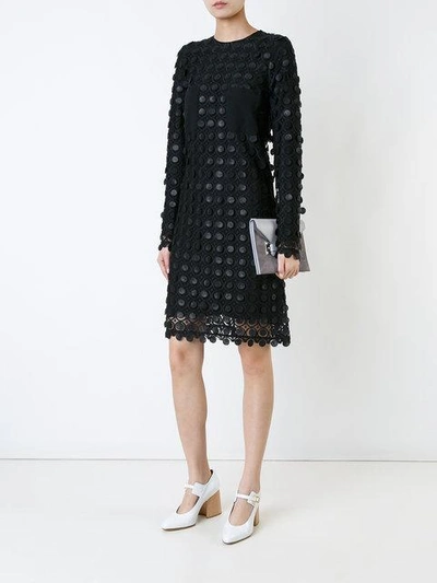 Shop Carven Layered Lace Dress In Black