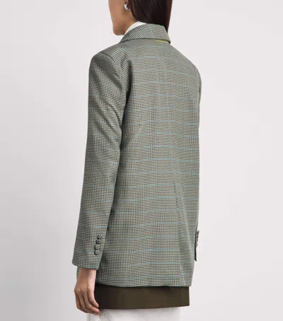 Late For Work Check Double Draped Blazer In Gray