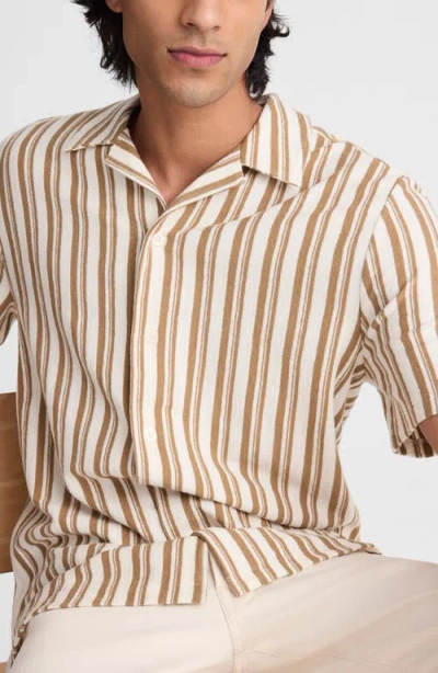 Madewell Cotton Stripe Shirt Stripe Maple Seed In Multi
