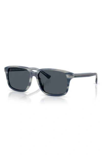 Brooks Brothers 57mm Rectangular Sunglasses In Blue