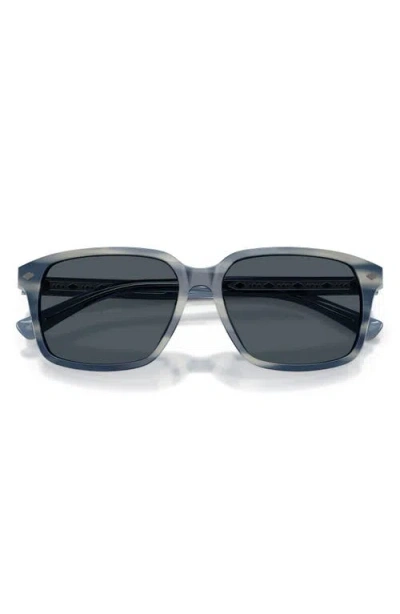Brooks Brothers 57mm Rectangular Sunglasses In Blue