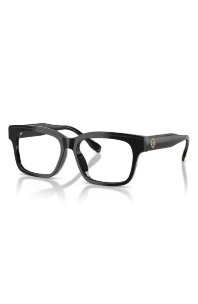 Tory Burch 55mm Rectangular Optical Glasses In Black