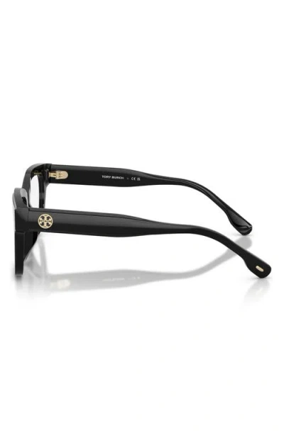 Tory Burch 55mm Rectangular Optical Glasses In Black