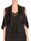Givenchy Satin Lapel Cold Shoulder Jacket In Black