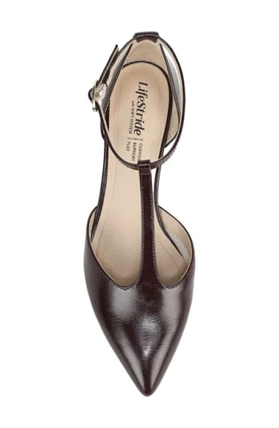 Lifestride Maruin Ankle Strap Pointed Toe Kitten Heel Pump In Multi