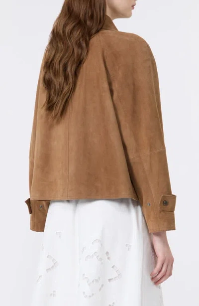 Weekend Max Mara Abito Suede Jacket In Brown