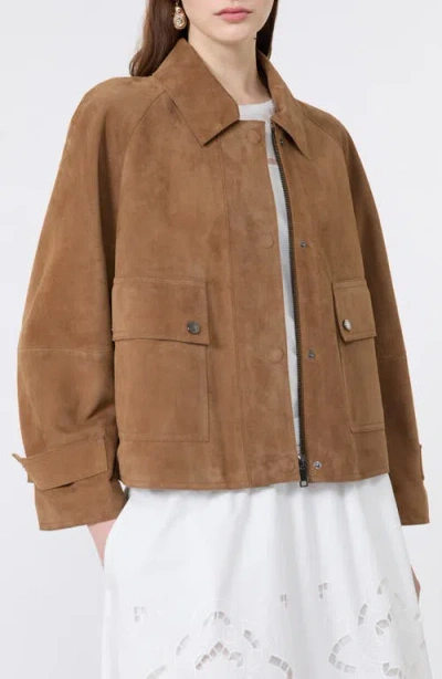 Weekend Max Mara Abito Suede Jacket In Brown