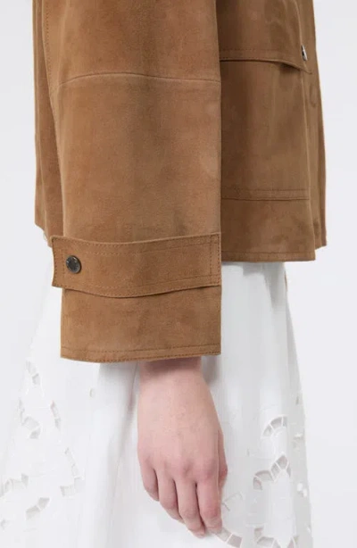 Weekend Max Mara Abito Suede Jacket In Brown