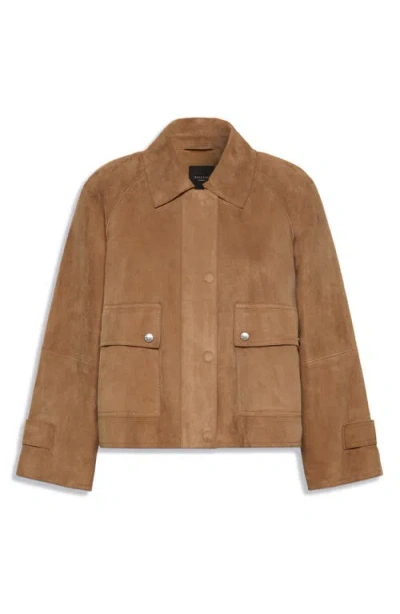 Weekend Max Mara Abito Suede Jacket In Brown