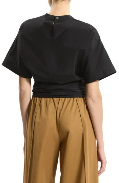 Theory Boxy Tie Front Top In Black