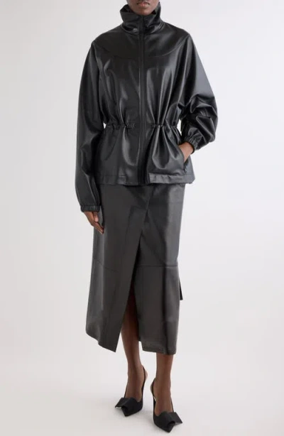 Givenchy Gathered Leather Jacket In Black