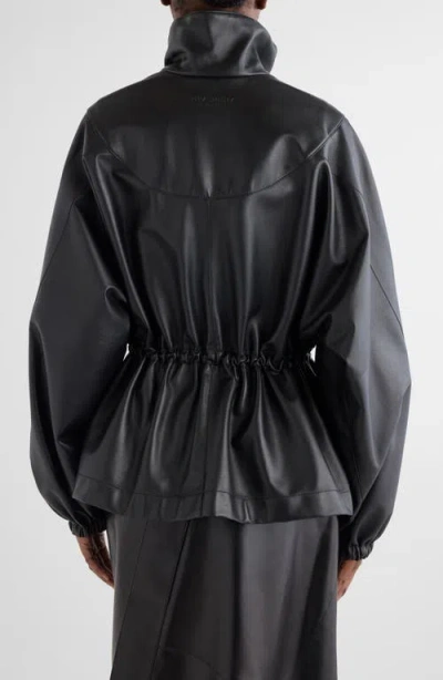 Givenchy Gathered Leather Jacket In Black