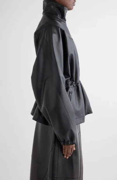 Givenchy Gathered Leather Jacket In Black