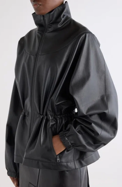 Givenchy Gathered Leather Jacket In Black