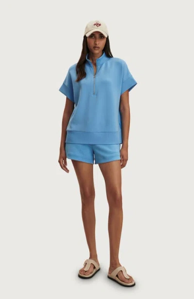 Varley Ritchie Short Sleeve Half Zip In Blue