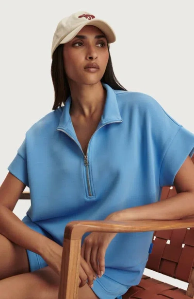 Varley Ritchie Short Sleeve Half Zip In Blue