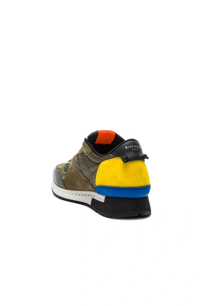 Shop Givenchy Runner Active Sneakers In Green.  In Khaki & Yellow