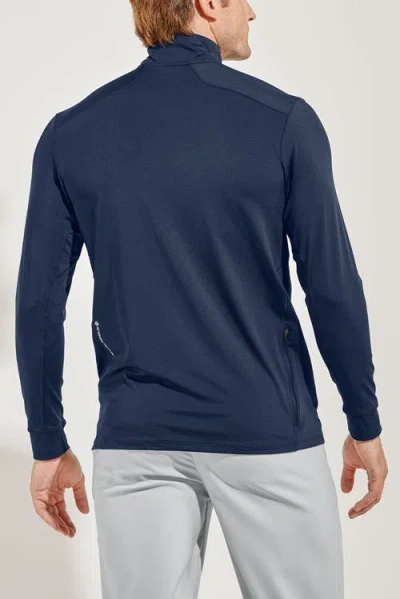 Coolibar Agility Performance Pullover, Upf 50+ Sun Protection In Blue