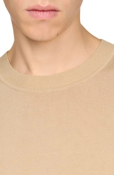 Sandro Paris Knitted T-shirt In Nude