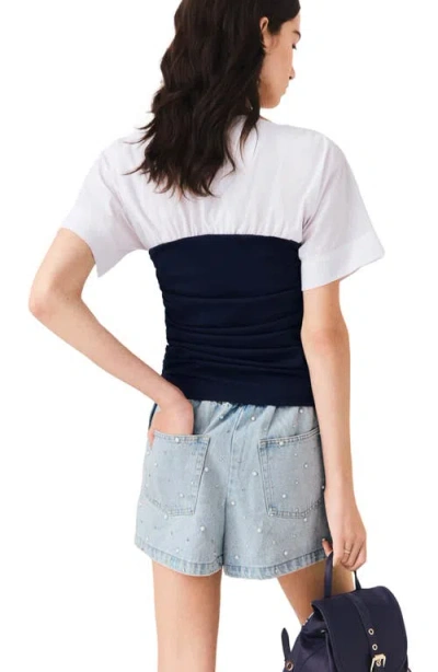 Maje Pleated Jersey Top In Multi
