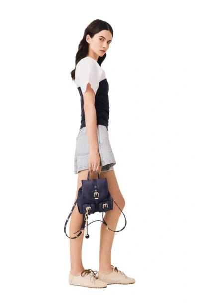 Maje Pleated Jersey Top In Multi