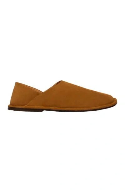 Sandro Split Leather Slippers In Brown