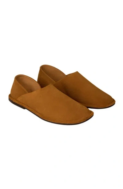 Sandro Split Leather Slippers In Brown