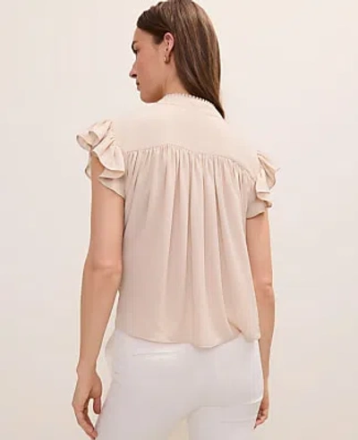 Ann Taylor Flutter Sleeve Button Down Blouse