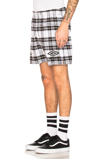 Shop Off-white X Umbro Shorts In White, Checkered & Plaid, Black. In White Check