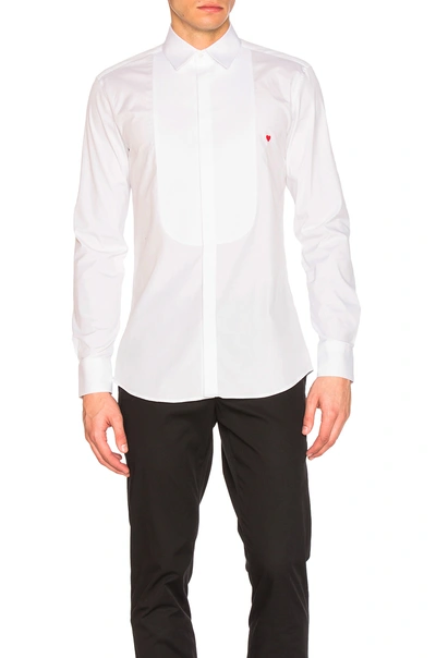 Neil Barrett Icon Graphics Tuxedo Shirt In White. In White & Red