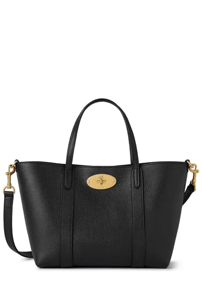 Mulberry Bayswater Mini Grained Leather Cross-body Bag In Black