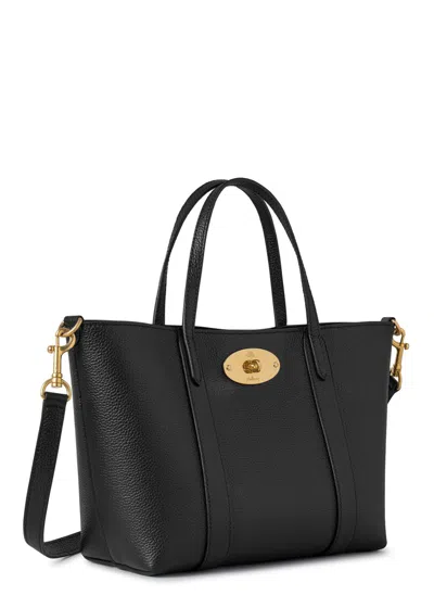Mulberry Bayswater Mini Grained Leather Cross-body Bag In Black