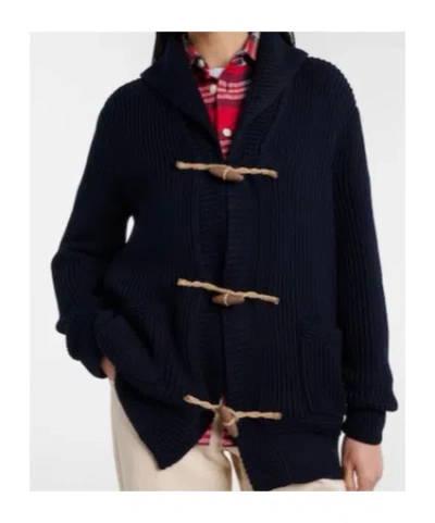 Ralph Lauren Cotton-silk Shawl-collar Cardigan In Icon Navy In Blue