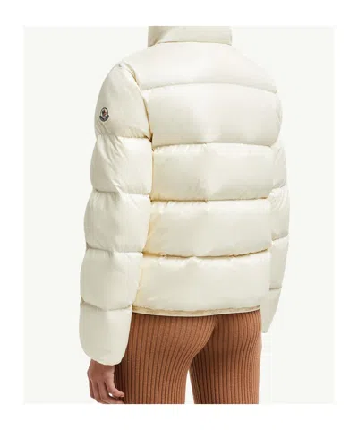 Moncler Abbadia Short Down Jacket High Collar In Neutral