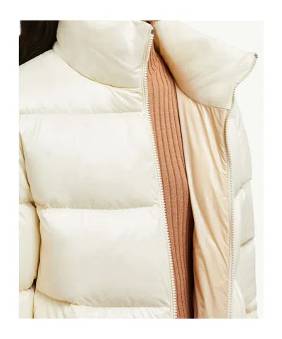 Moncler Abbadia Short Down Jacket High Collar In Neutral