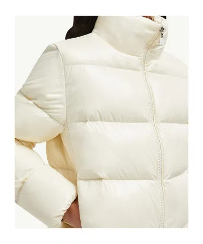 Moncler Abbadia Short Down Jacket High Collar In Neutral