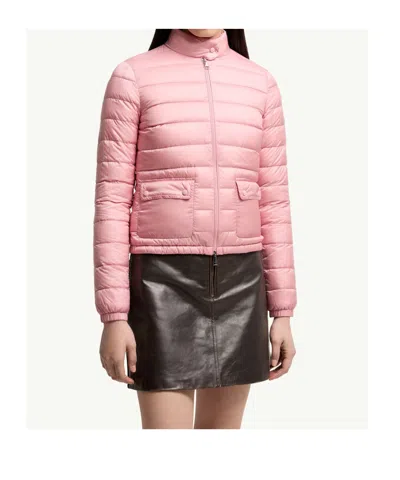 Moncler Light Pink Lans Packable Short Down Jacket In Pink