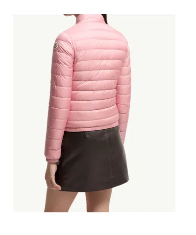 Moncler Light Pink Lans Packable Short Down Jacket In Pink