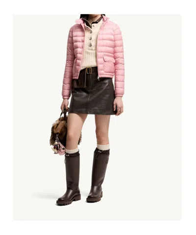 Moncler Light Pink Lans Packable Short Down Jacket In Pink