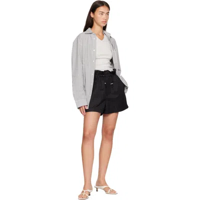 Agolde Lydia Toggle Waist Cotton Blend Shorts In Black