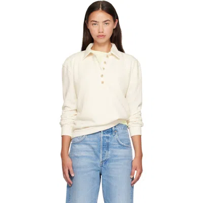 Citizen Of Humanity Vintage Inspired Polo Sweatshirt In White