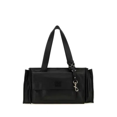 Miu Miu Black Utilitaire Medium Tote In Black