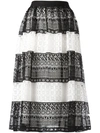 ALICE AND OLIVIA STRIPED LACE SKIRT,C61230270411896162