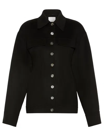 Sportmax Spxarena Tailored Virgin Wool Jacket With Sculpted Silhouette In Black