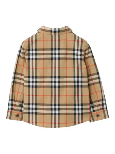 Burberry Childrens Check Cotton Shirt In Black