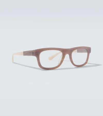 Brunello Cucinelli Rectangular Glasses In Brown