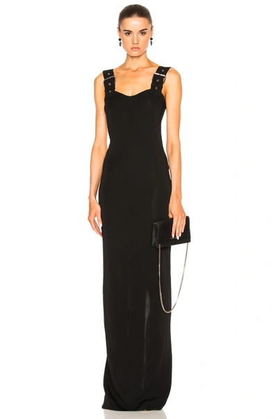 Shop Givenchy Buckle Strap Maxi Dress In Black