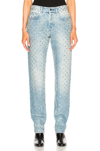 Givenchy Embroidered Denim In Light Blue