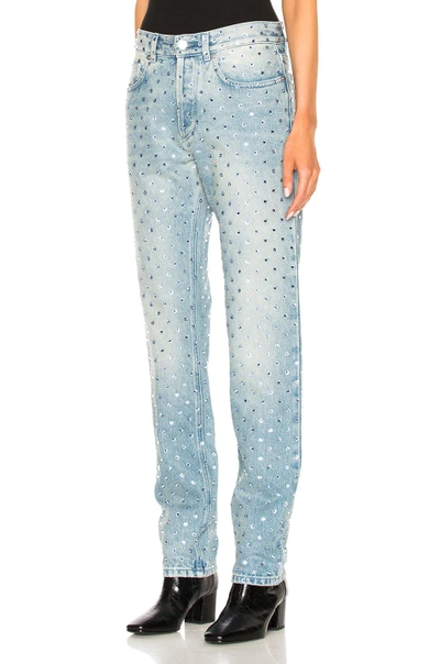 Shop Givenchy Embroidered Denim In Light Blue